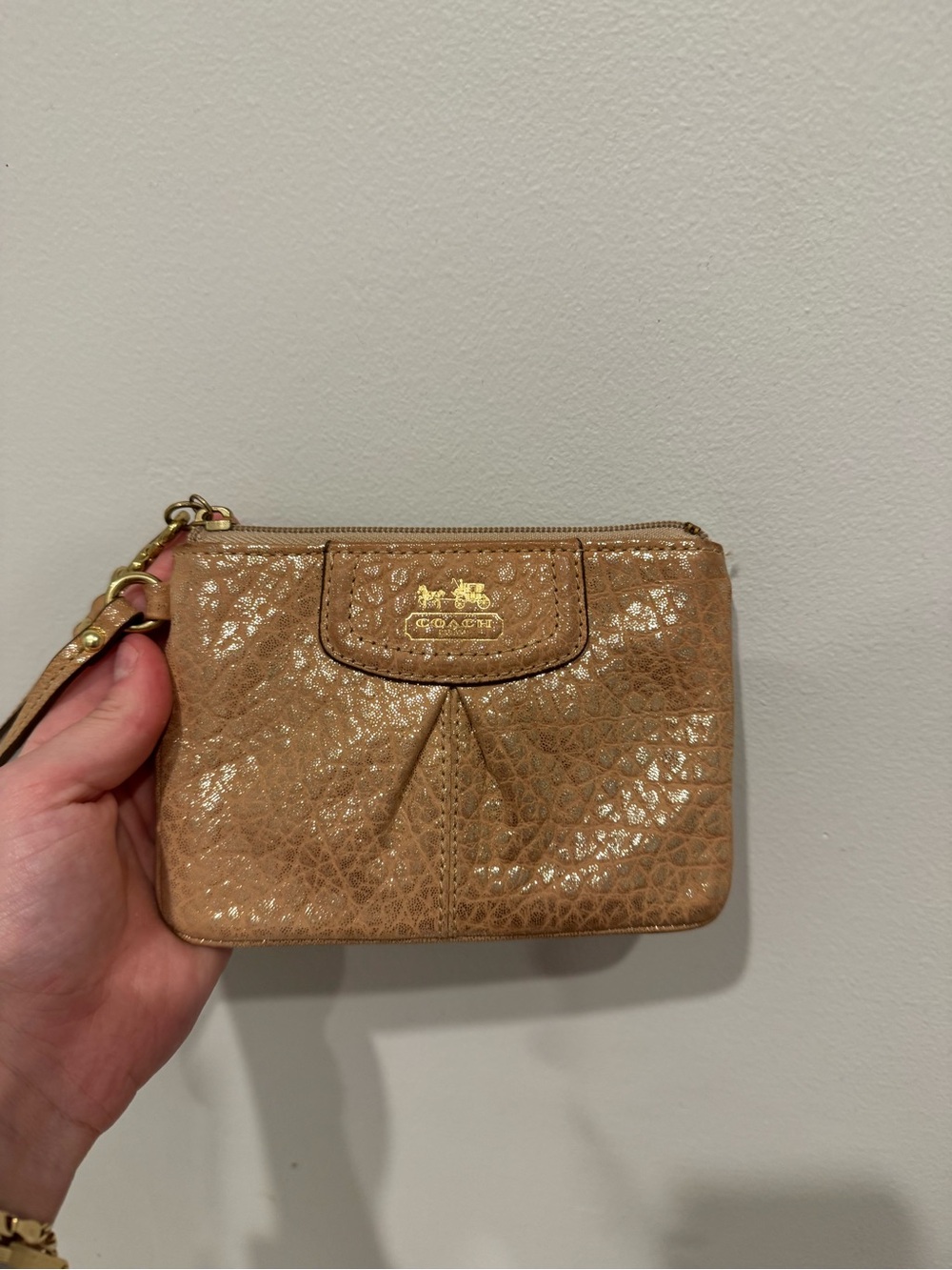 Coach gold wristlet